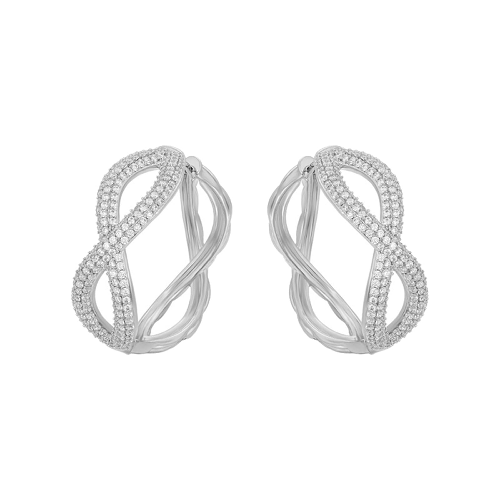 Pendientes de infinito con moissanite para mujer