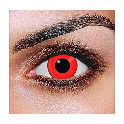 Block Colour Contact Lenses - Red - Pair Red Lenses