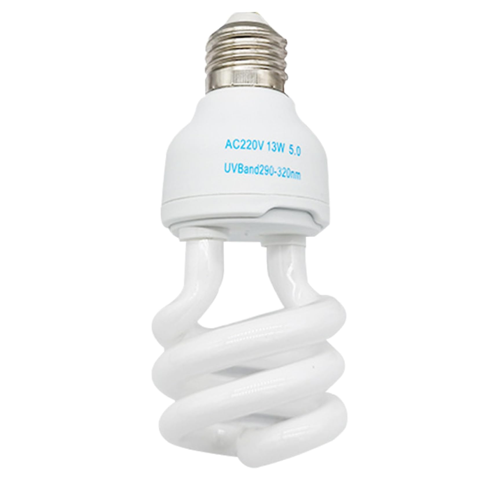 Bulbas UVB para Reptiles 5.0 UVB E27 Interfaz Reptiles subtropicales Ligera Azul Claro Blanco Luz de luz Fixtura para Tortugas, Bombillas de 13W para