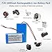 Qimoo 7.4V 2600mah-19.24Wh Rechargeable Li-ion Battery Pack, Replacement Batteries with XH2.54-2P Connector, for DIY Electronics Products, Toys, Lighting, Equipment