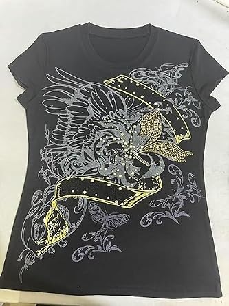 Grunge Shirts 2000s Clothing Women Vintage Graphic Tees Y2k Short Sleeve Goth Tops Teens Emo Clothes Streetwear