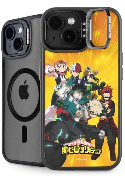 Skinit Kickstand Phone Case Compatible with iPhone 15 - Officially Licensed My Hero Academia Deku and Baku Team Season 6 Design