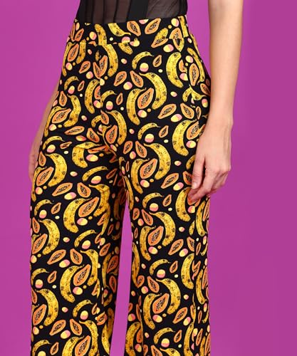 Image of POPWINGS Casual High-Waist Flared Trouser for Women | High-Rise Trouser Pant for Women | Flared Trousers for Women Formal Office Wear