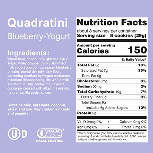 Image of Quadratini Blueberry Yogurt Bite Size Wafers by Loacker