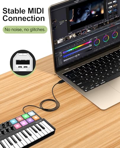 Cable USB de datos y sincronización 6ft negro miniatura 5