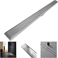 Ralo Linear Seca Box 5x50 Banheiro Inox 2 em 1 Oculto Coletor Cinza Saídas 40mm e Tela (5cm x 51cm)