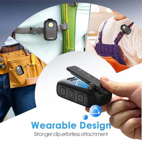 Image of Clip-On Speaker Bluetooth,Wearable Bluetooth Speaker Hands-Free with Built-in Mic, IPX7 Waterproof /Dust Protection, LED Safety Light - Portable Outdoor for Hiking /Biking /Running