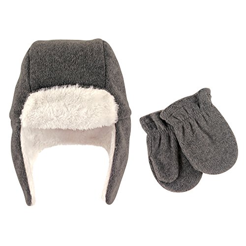 Image of Hudson Baby Unisex Fleece Trapper Hat and Mitten Set