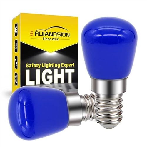 Ruiandsion E14 LED Glühbirne 220V Kühlschrank Birnen Ersatz für Appliance Kühlschrank Dunstabzugshaube, Blau (2er Pack)