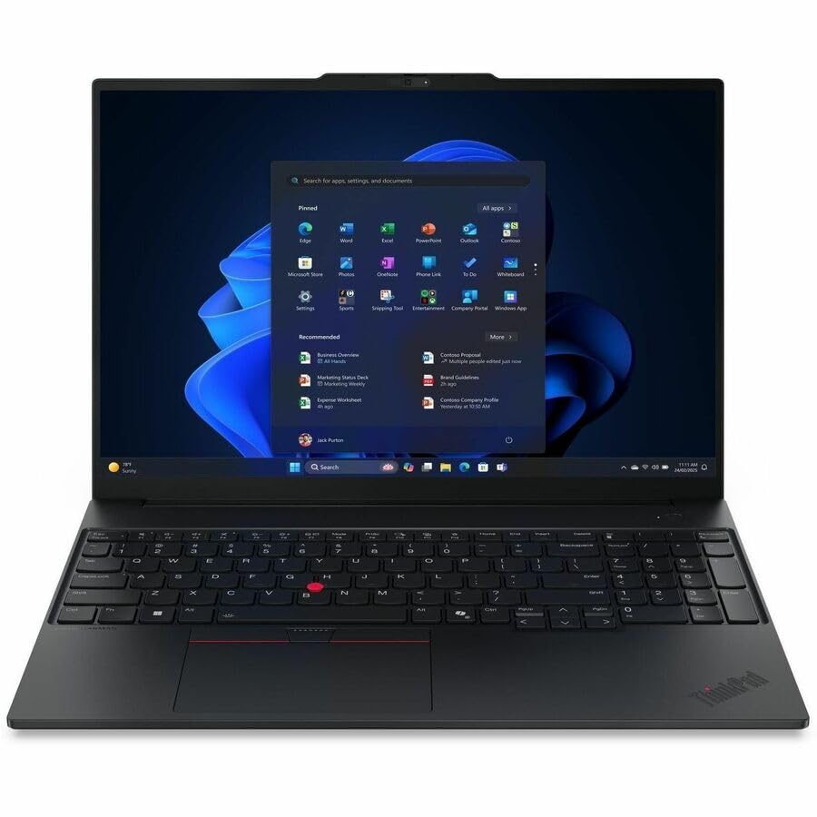 Image of Lenovo ThinkPad E16 Gen 3 21TF0027US 16 inch Notebook - WUXGA - 60 Hz - Intel Core 7 240H - 16 GB - 512 GB SSD - English Keyboard - Black
