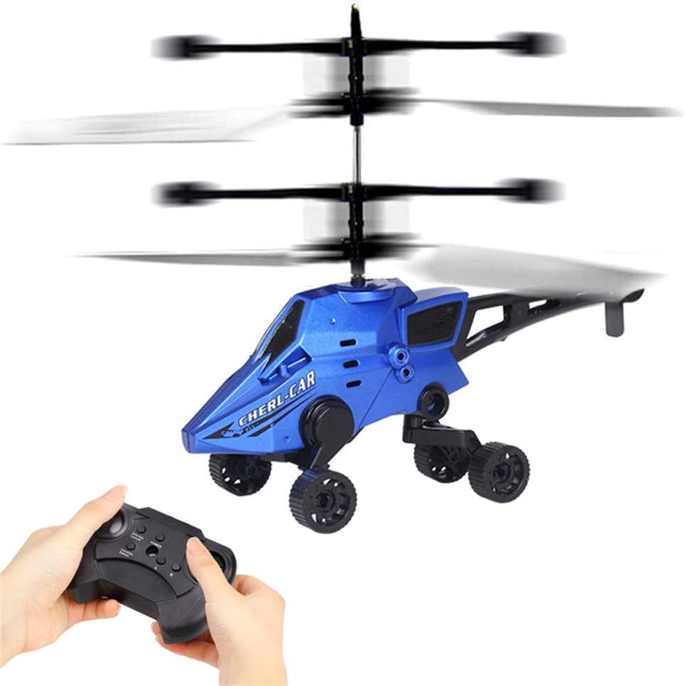 Rcool Mini Flying RC Car Helicopter Infrared Induction Remote Control Air-Ground Aircraft 2CH Gyro RC Drone Flying Sport Game Toy for Kids and Adults (Blue)