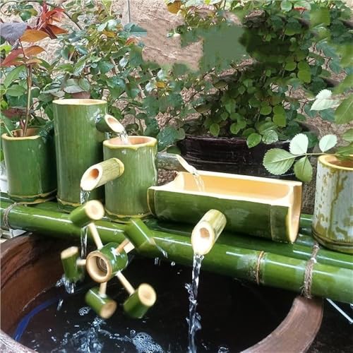 Fontaine en bambou à flux circulant relaxant pour terrasse