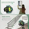 Niveau Laser Chantier Autonivelant 360° x 4, Lazer Niveaux 4D 16 Lignes Laser, Autonivellement et Mode Pulsé Extérieur, 2 x Batterie, Nivellement Automatique, Support Rotatif, Télécommande, Trépied