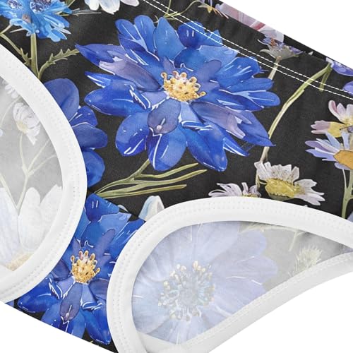 Fun Print Toddlers Underwear Floral 2t Cotton Girl Panties Cute Floral Wildflowers Black Underpants Briefs4
