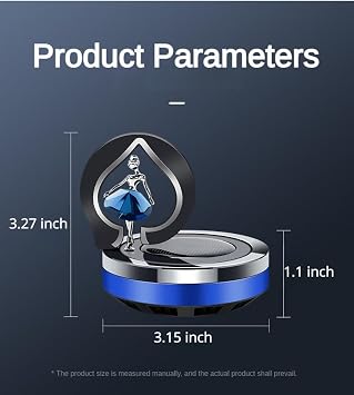 Rotating Car Air Freshener Solar Dancer Stocking Stuffers Elegant Ballet Car Perfume Aromatherapy Diffuser Car Interior Decoration Accessories Car Office Home Ornament Valentine Nice Gift (Blue)
