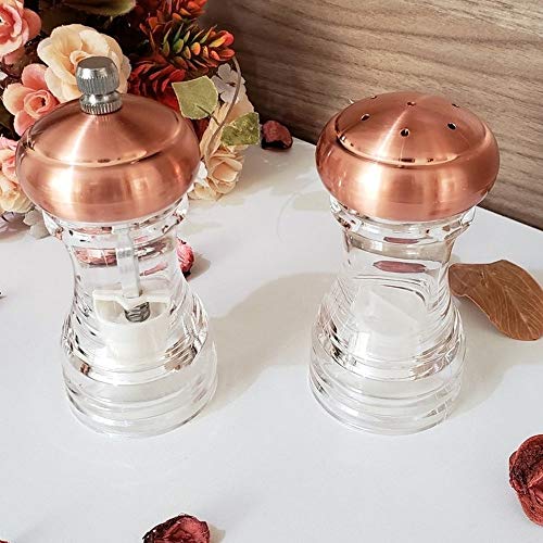 Moedor e Saleiro Acrílico Mimo Style Transparente/Bronze