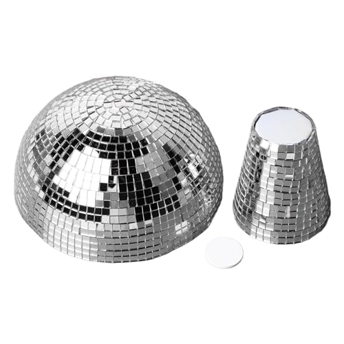 Bola espejada en forma de hongo para decoración de mesa, efectos visuales fascinantes, construcción duradera de plástico, para fiestas, hogar, escenario o bares (plata) miniatura 1