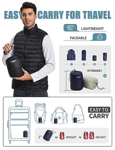 Pioneer Camp Men's Lightweight Puffer Vest Packable Water-Repellent Warm Quilted Sleeveless Outerwear for Work Casual Travel…2