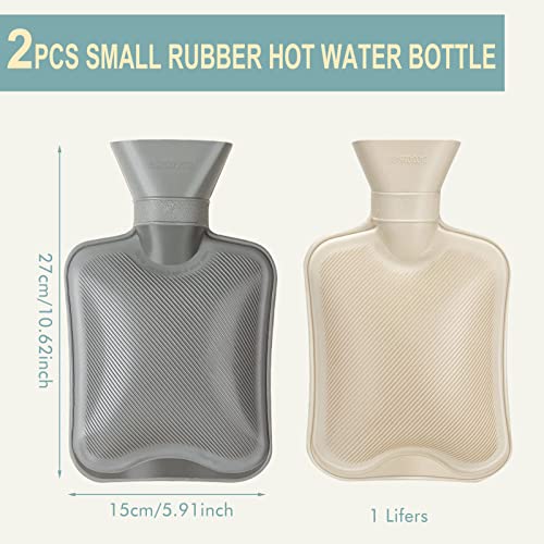 Hot Water Bottle Rubber 1 Liter 2Pcs , Hot Water Bag For Pain Relief, Hand Feet Warmer #TOP2