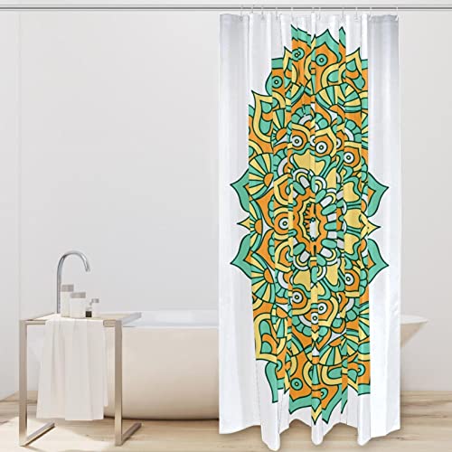 Rideaux de douche rétro textile sans odeur avec 12 crochets - 3