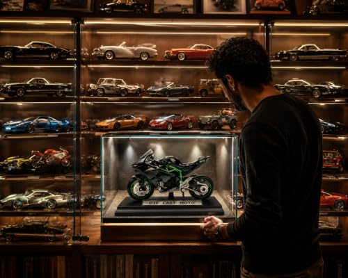 Image of Ninja H2R Die Cast Bike Model 1:12 Scale | Alloy Metal (Fuel Tank Only), Plastic Body | Realistic Sports Motorcycle with Display Stand | Gift for Kids & Collectors (Ninja H2R 1:12 Scale)