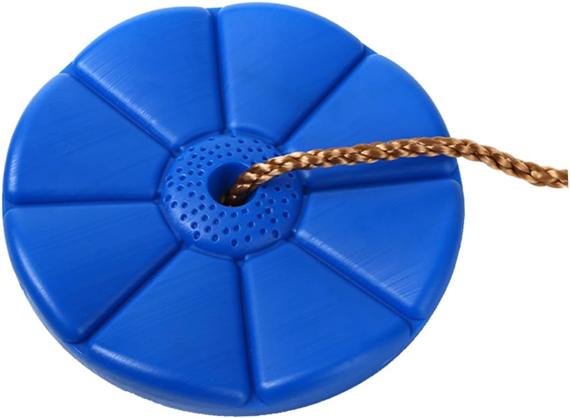 Octagonal Disc Swing Seat Blue Outdoor Disk Swing with Rope 60kg Load Suitable for Backyard Play