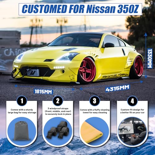 Image of Car Cover Custom Fit for Nissan 350Z 370Z (2009-2025), Waterproof All Weather for Automobiles Full Exterior CoverSun Rain Snow UV Protector.