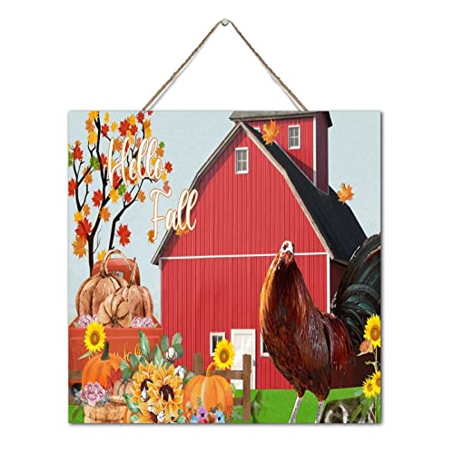 Panneau mural bois Hello Fall plaque rétro cuisine bureau - 3
