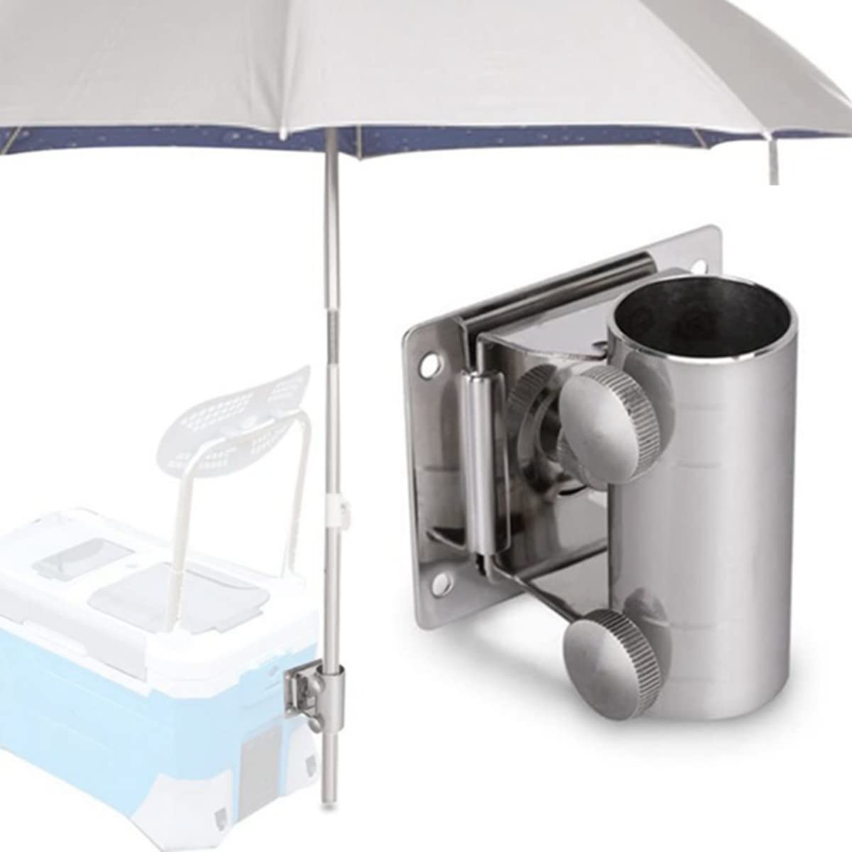 Adjustable Stainless Steel Wall Mounted Balcony Bracket for Parasol, Fishing Case, and Umbrella Stand - Durable and Versatile Outdoor Umbrella Holder