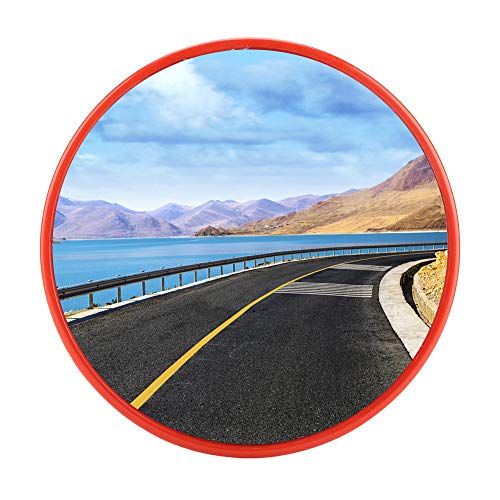EBTOOLS Espejo convexo de seguridad, espejo panorámico convexo de trabajo para la seguridad en carretera y para tiendas, naranja