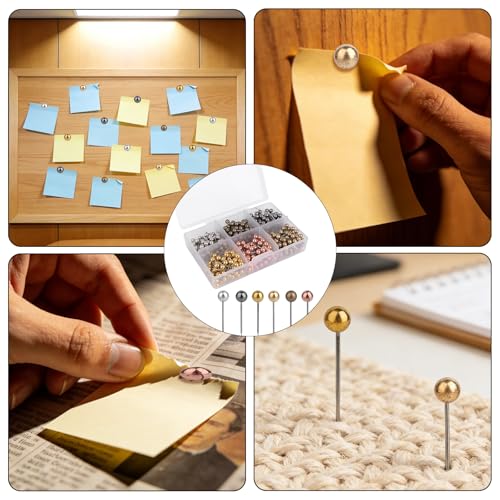 480pcs Map Push Pins, Map Tacks Round Head Pins Small Thumb Tacks Marking Pushpins for Cork Board Bulletin Board Picture Photo Home Office School DIY Craft (6 Colors) image 6