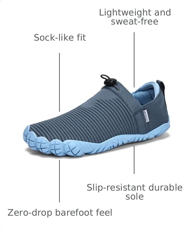 Image of WateLves Water Shoes Womens Mens - Comfortable Lightweight Striped Pattern Barefoot Shoes for Beach Swim Pool Yoga Boating Water Aerobics
