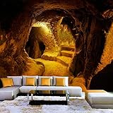 BHXIAOBAOZI Wall Murals Benutzerdefinierte Wandsteine Höhle 3D Stereoskopische Große Wandbild Foto Tapete Für Wohnzimmer Restaurant Küche Wand Kunst Dekor,400Cm(B) X 250Cm(H)