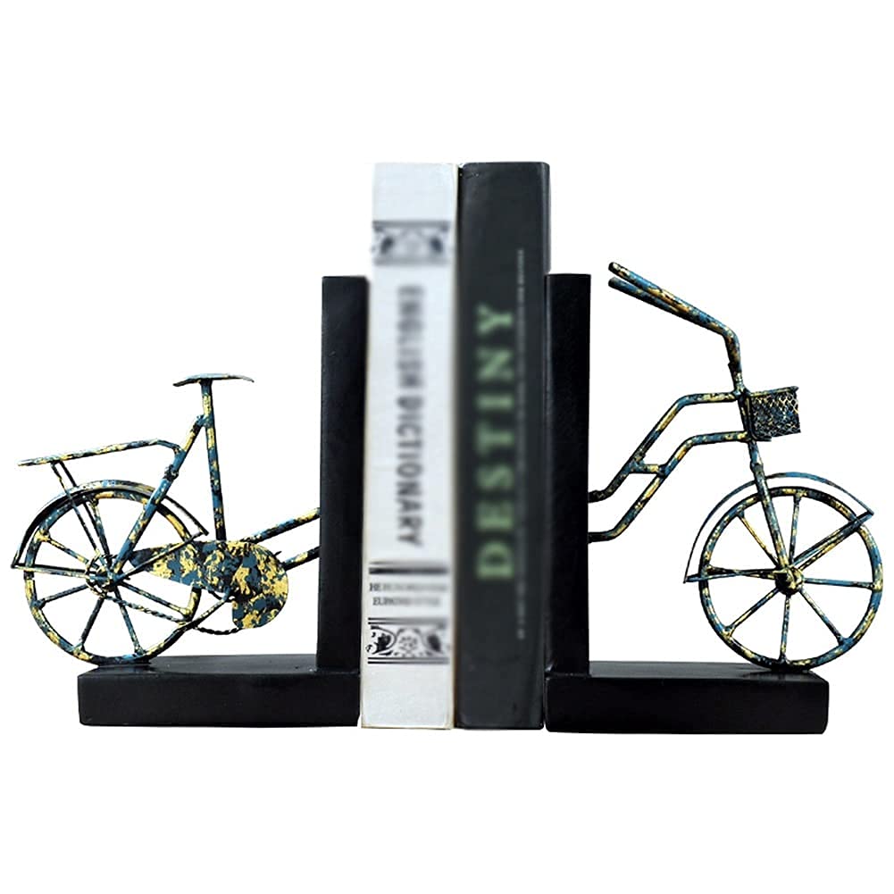 Fermalibri a forma di bicicletta, stile rétro, nostalgico, per libreria, per ufficio, soggiorno, scrivania, decorazione, fermalibri (A)