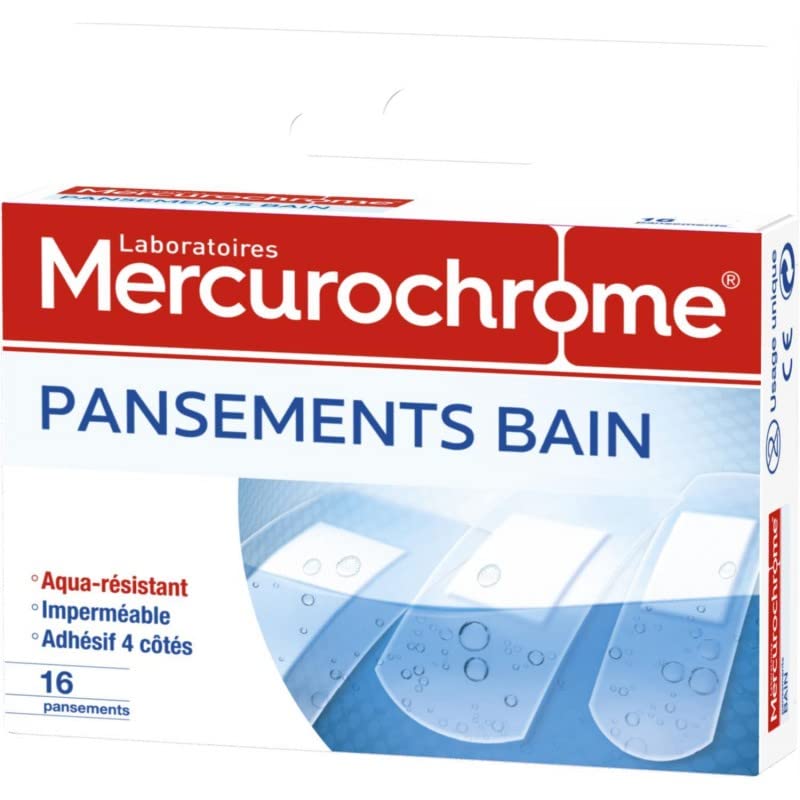 MERCUROCHROME - Mercurochrome Pansements Bain, 3 Formats, 16 Unités - Lot De 3