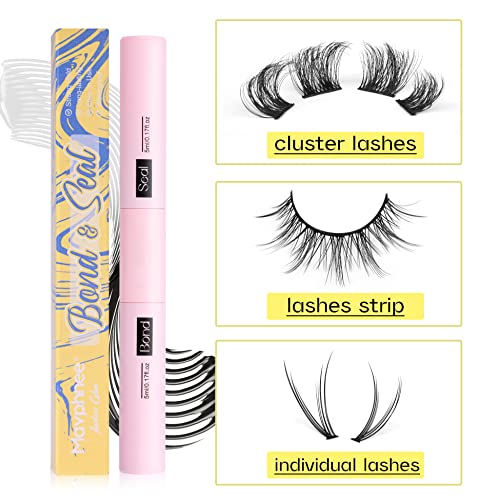 Lash Glue Bond And Seal Long Lasting Strong Hold Waterproof 2 In 1 Cluster Eyelash Glue For Diy Lash Extensions By Mavphnee #TOP6