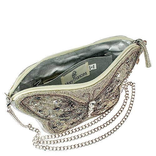 Mary Frances Flitter & Gleam Beaded Crossbody Butterfly Handbag, Silver3