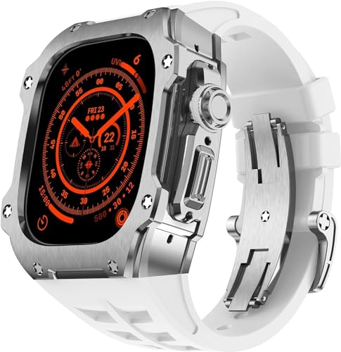 Boîtier de montre pour Apple Watch Ultra 2 avec son bracelet en caoutchouc RM Style 49mm