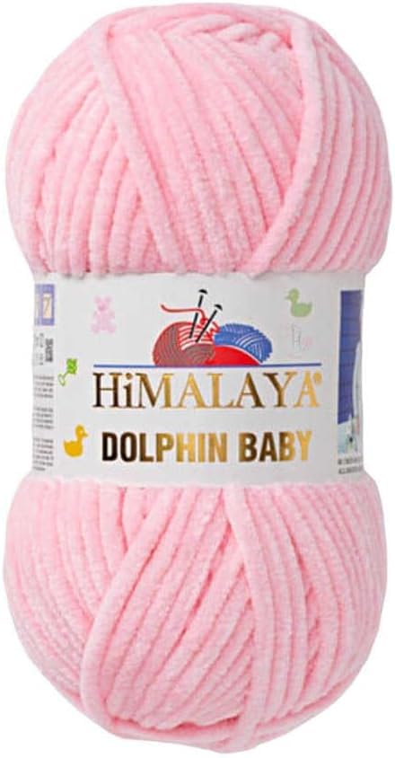 Himalaya Dolphin Baby Yarn Each Skein 100gr 120m Super Bulky Yarn for Knitting&Crocheting Ideal for Cardigans Shawls Blankets Hats and Home Textiles (1, 80319 Pastel Pink) — image 1
