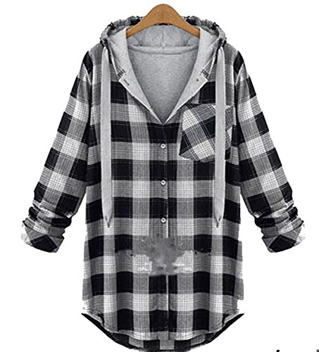 Chaqueta de cuadros ligera gris y cómoda para oficina y fines de semana