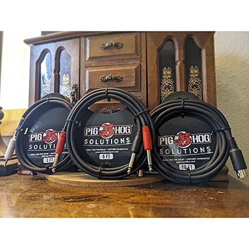 Pig Hog PD-21403 Cable Dual 1/4" Mono 3 Pies 2 Paquetes miniatura 3