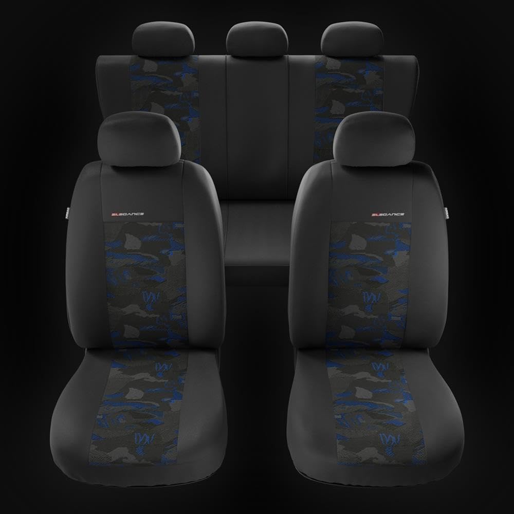 Mossa Coprisedili compatibili con Nissan Qashqai I, II, III (2007- ) - fodere sedili auto - set coprisedili auto universali - UNE-BL
