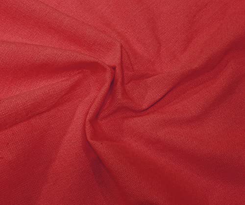 Image of HOME COLORS.IN Plain Solid Cotton 4 Seater Round Table Cover - Durable - Machine Washable - Every Day use Dining Table Cloth - 60 x 60 Inch - Red
