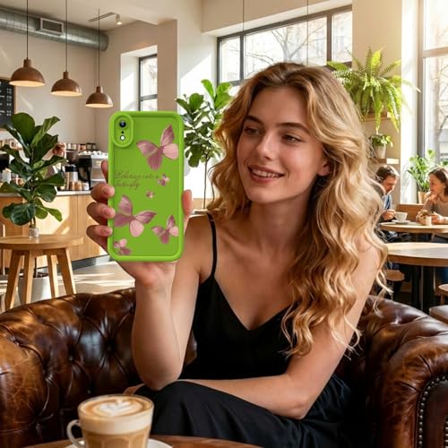 Coque fleurie iPhone XR silicone vert idéale pour le quotidien - 7