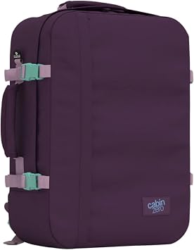 Cabinzero Classic Cabin Backpack 44L, Maximum Size Carry On with YKK Zips and Wide Clamshell Opening, Travel Rucksack