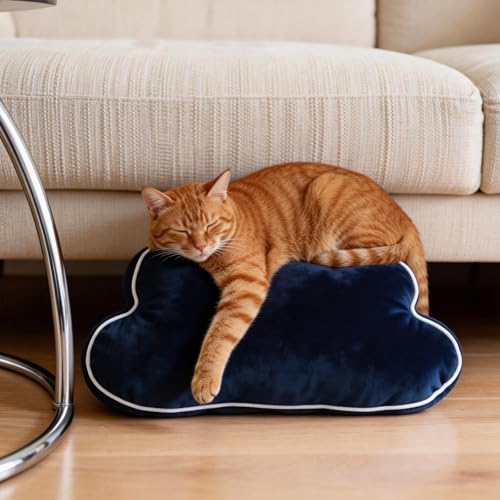 Almohada de felpa azul en forma de nube 22 x 16 pulg miniatura 7