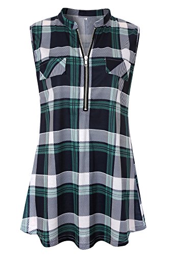 LURANEE Womens Buffalo Plaid Shirt, Teens Dressy Tops Juniors Blouses Beauty Swing Clothing Elastic Flexible Friends Classmates Party Dating Wear Youth Heather Apparels Green L