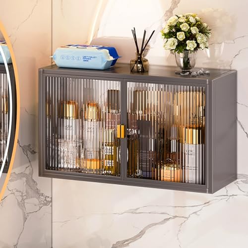 Armoire murale sans perçage à 2 portes acrylique pour rangement cuisine et salle de bain