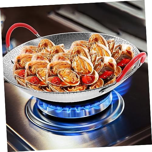 Wok de acero inoxidable con doble asa para cocina miniatura 7