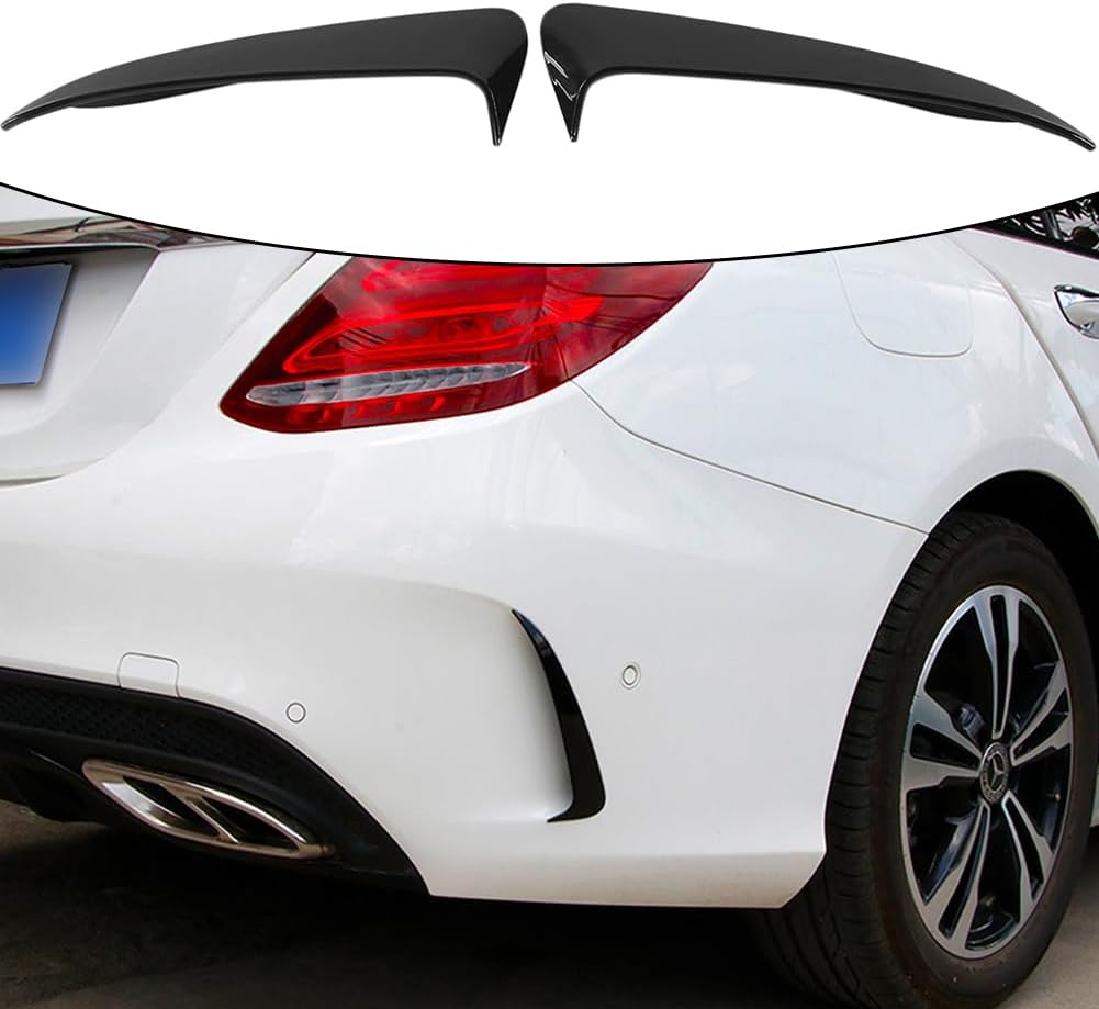 Rear Vent Splitters Fit for Mercedes Benz W205 C63 AMG 2Door 2015-2020 Rear Bumper Splitters ABS Gloss Black Rear Bumper Vents Scoop Exterior Trims